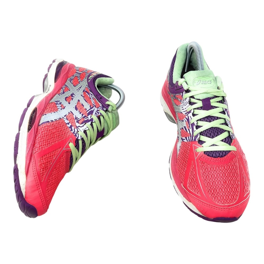 ASICS Gel-Kayano 21 Running Shoes Womens 7.5 Pink Purple Lime Green T5E9N - Picture 14 of 15